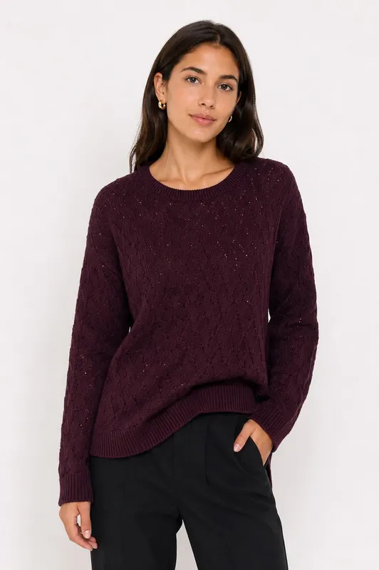 Knitted Sweater - Wine