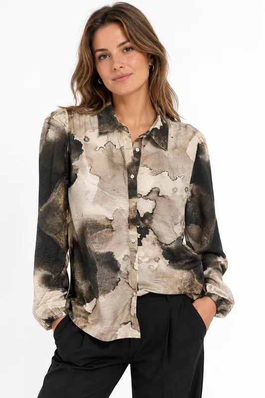 Mingel Blouse - Beige/Brown