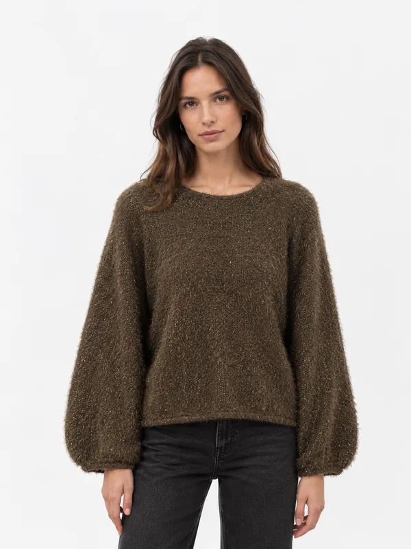 Mingle more puff sleeve - Brown