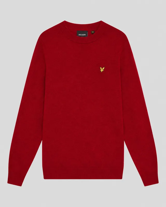 Lambswool blend crew neck Jumper - Garnet Marl