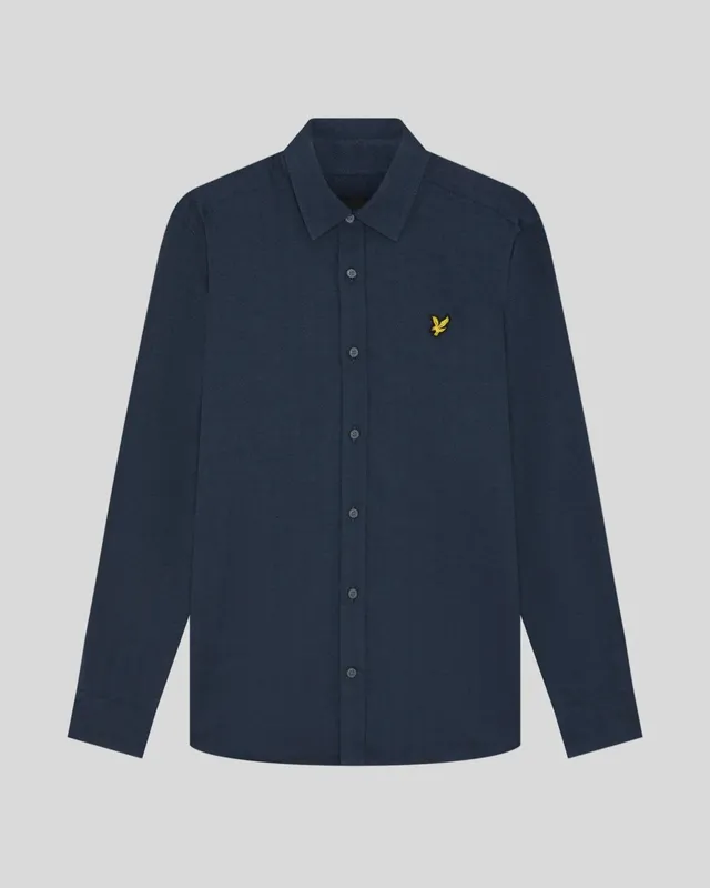 Herringebone Flannel Shirt - Dark Navy
