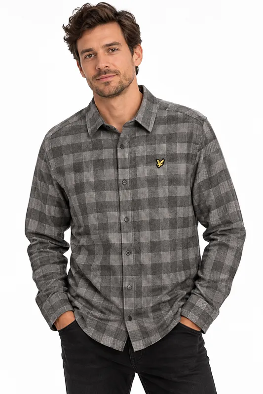 Static Check Flannel Shirt - Static Grey
