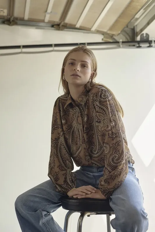 Ebbey Shirt - Brown Paisley