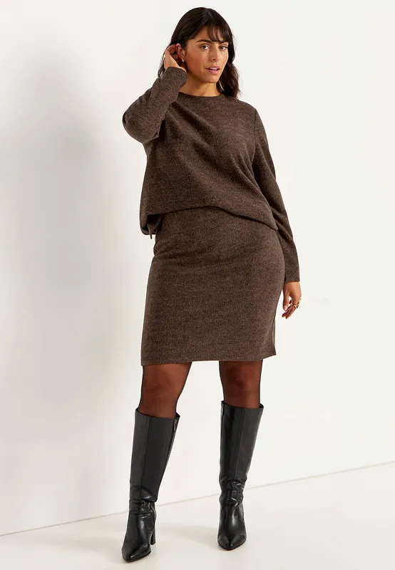 Beata Short Skirt - Brown Melange