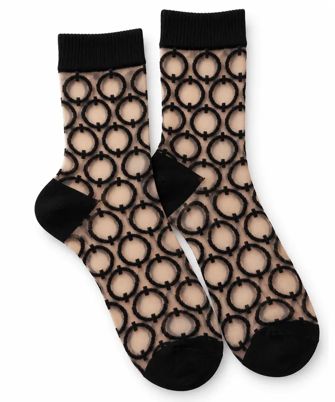 Nova Transparent Socks - Black
