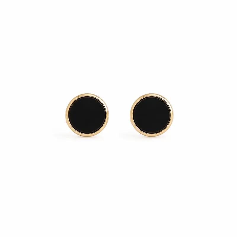 Ava Petite Stud - Gold W Black