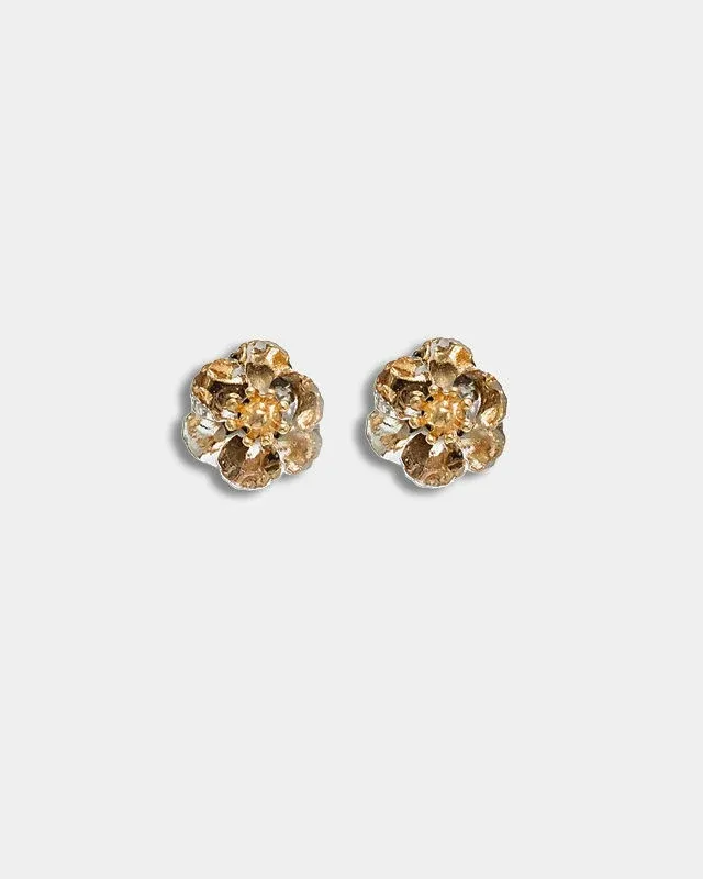 Flower Petite Earrings - Silver
