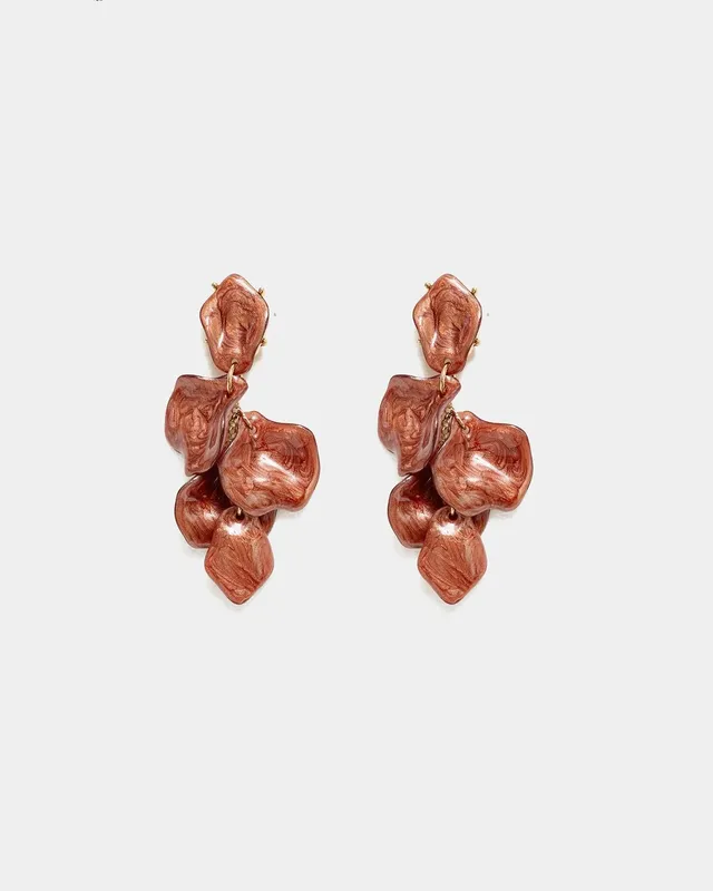 Leaf Marble Earrings