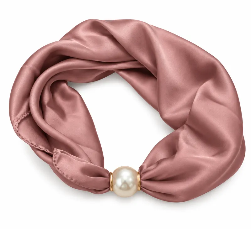 scarf med pärlknäppning - Pink