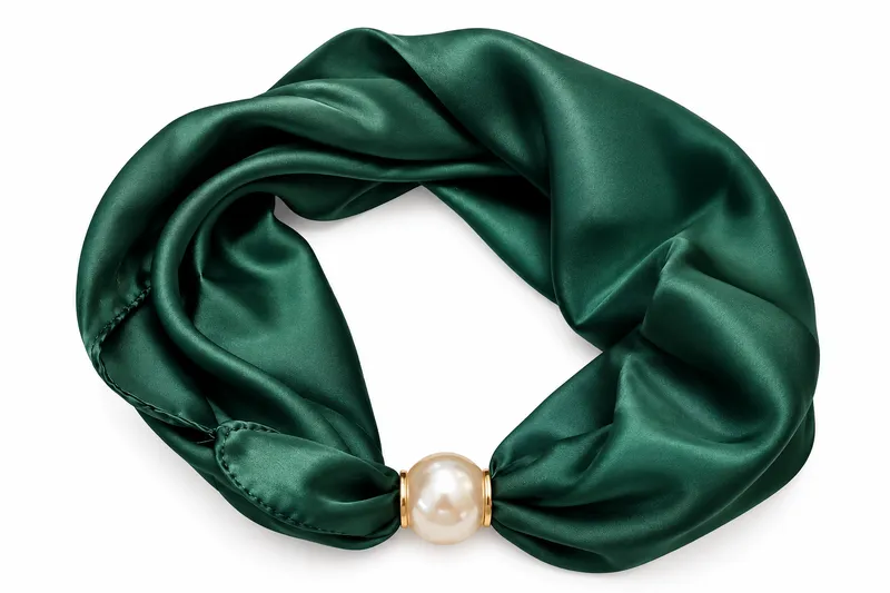 scarf med pärlknäppning - Bottengreen