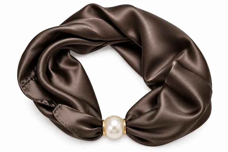 scarf med pärlknäppning - Brown