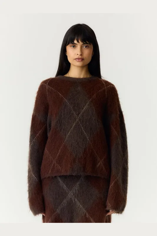 Argy Mohair Blend Pullover - Coffee Bean Incence