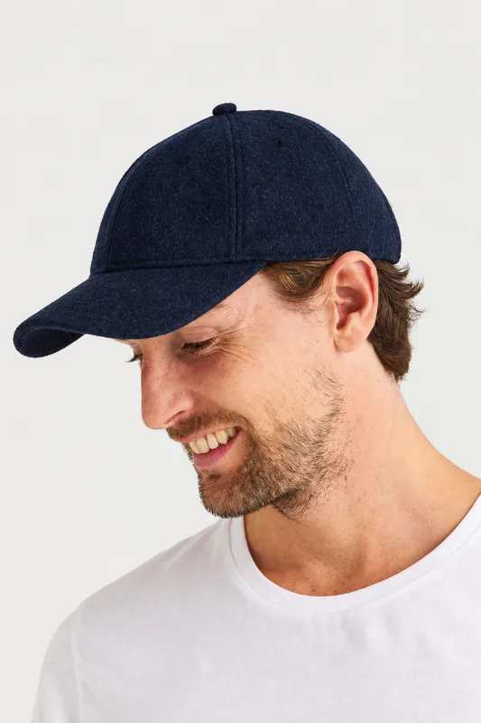Keps wool look - Navy