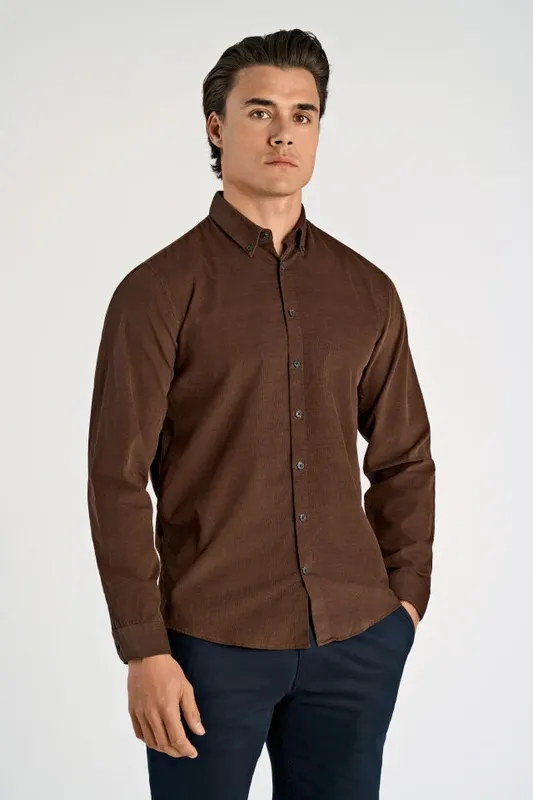 Fine Corduroy Shirt - Dk Brown