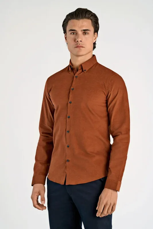Fine Corduroy Shirt - Dk Copper