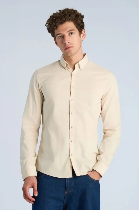 Fine Corduroy Shirt - Lt Stone