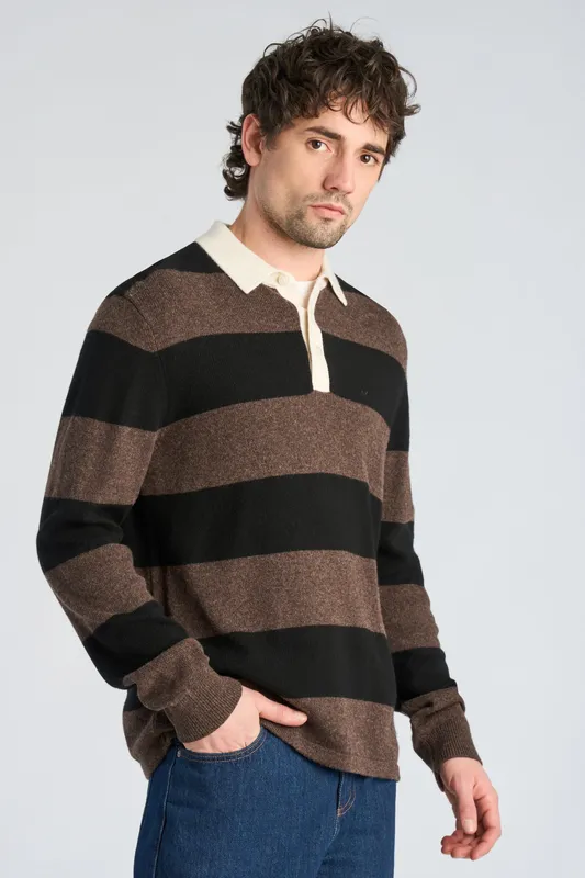 Rugby Polo Jumper - Black Olive