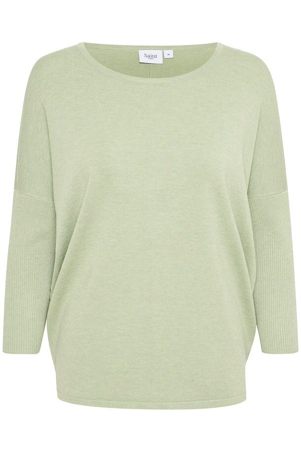Slätstickad tröja - Celadon Green Melange