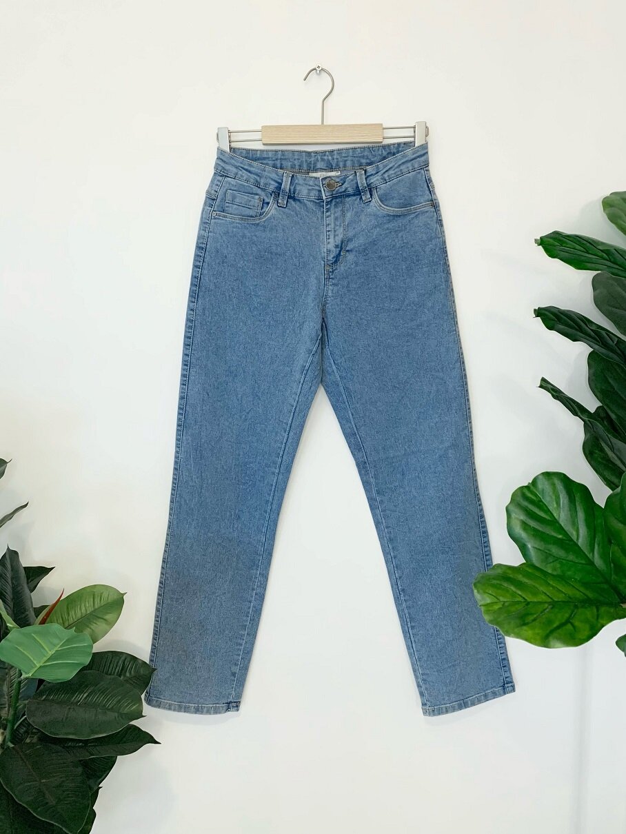 Jeans Straight Fit - Light Blue Washed Denim