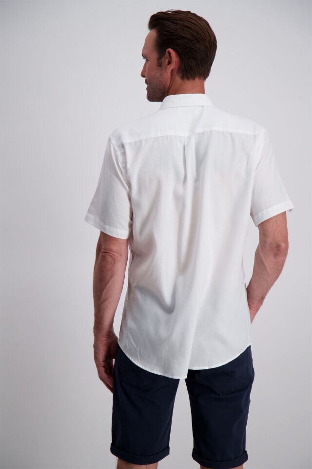 Kortärmad Enfärgad Skjorta - White