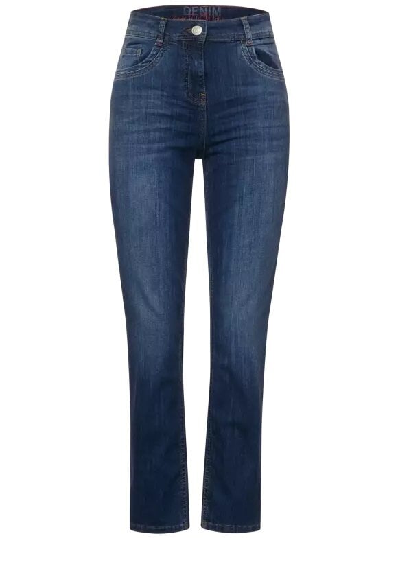 Straight Cropped Jeans - Mid Blue