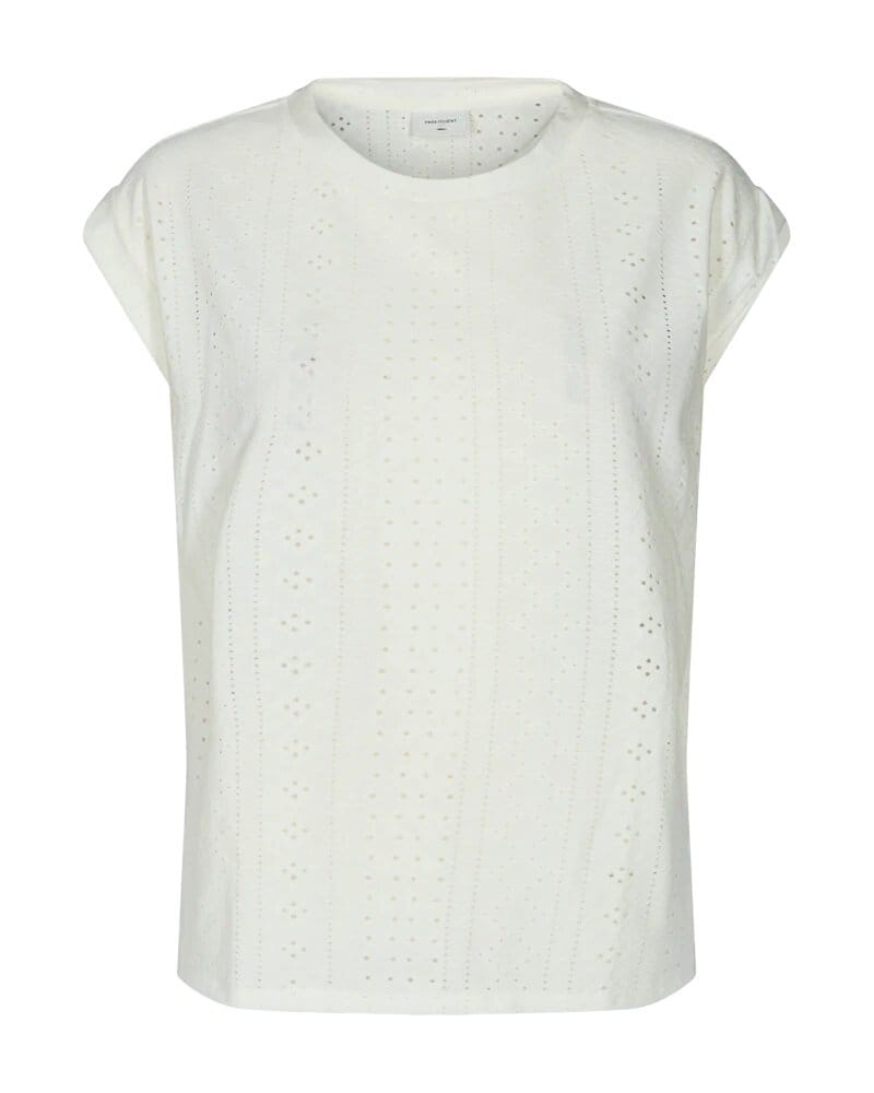 Hålmönstrad T-shirt - Brilliant White 