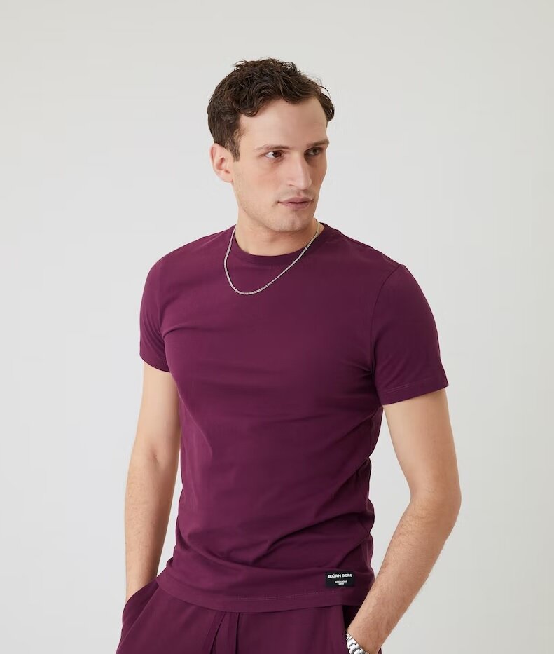 Enfärgad T-shirt - Grape Wine