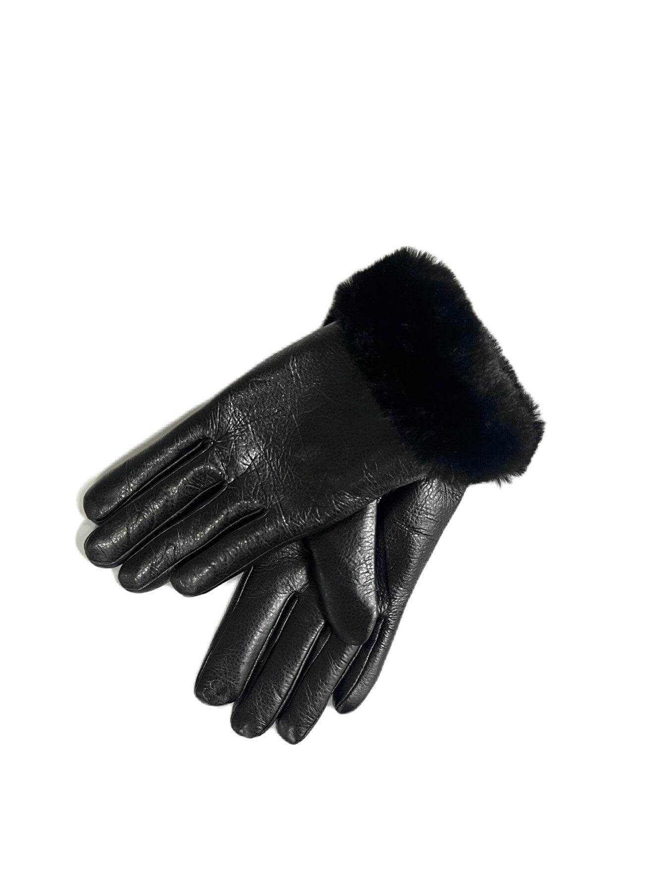 Handske Med Fuskpälskant - Black