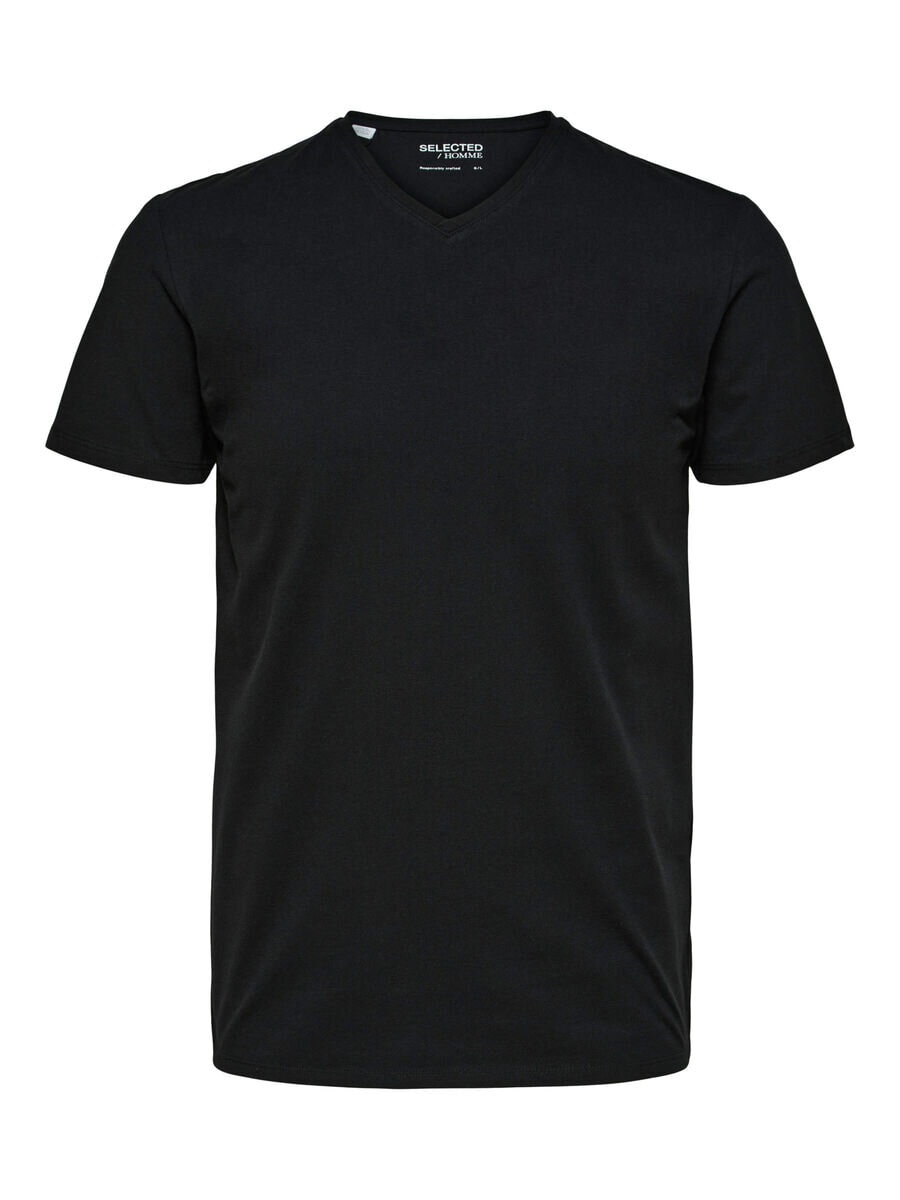 V-ringad T-Shirt - Black