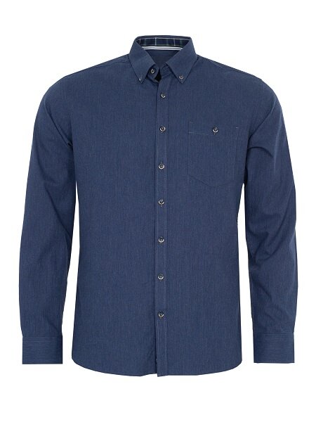 Enfärgad Skjorta Med Button Down-krage - Navy