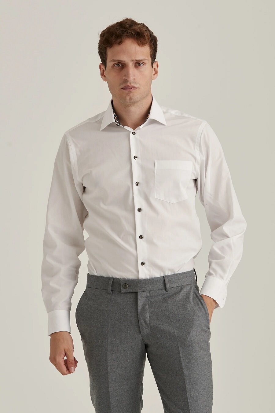Skjorta Med Kontrast - White