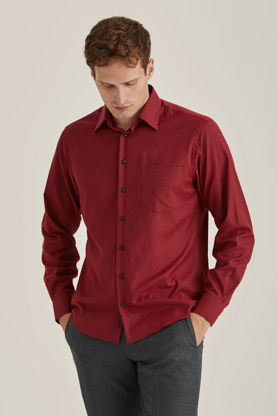 Skjorta Med Mikromönster - Red