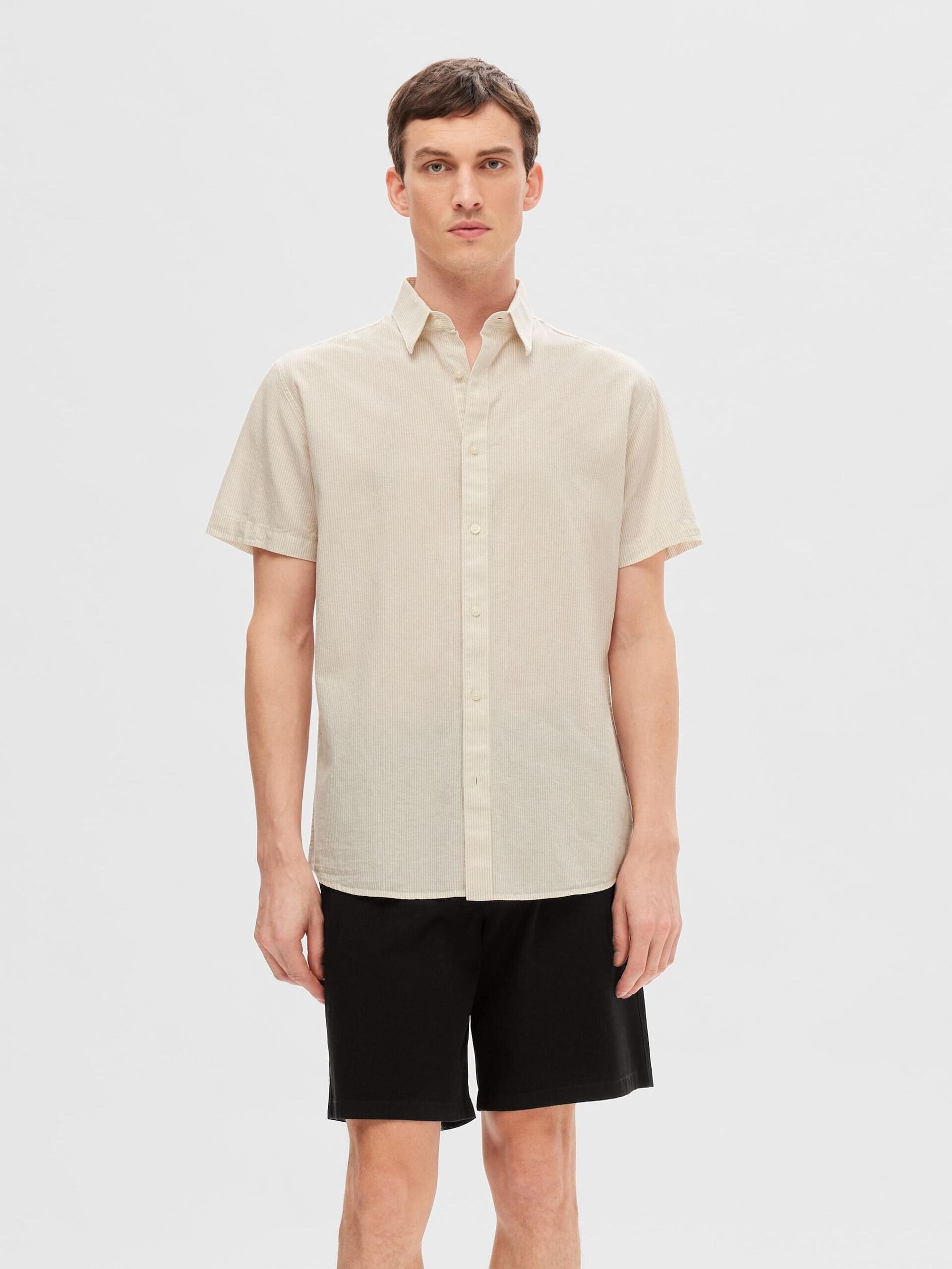 Kortärmad skjorta - Pure Cashmere/Stripes