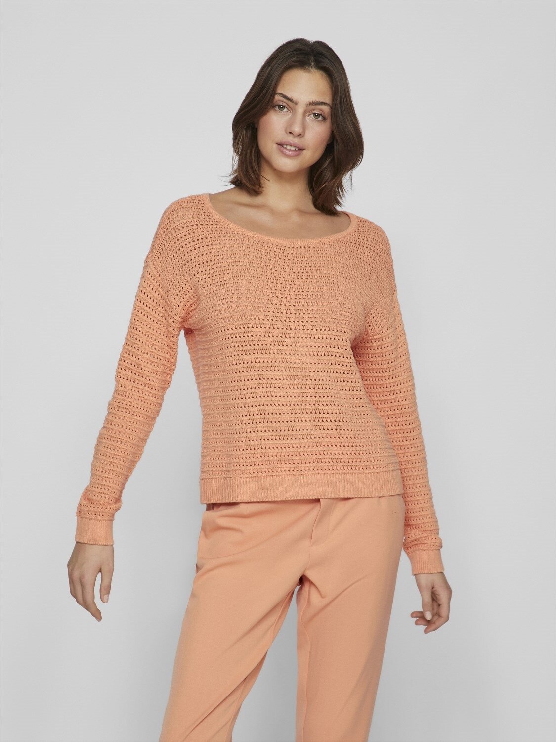 Stickad Topp - Shell Coral