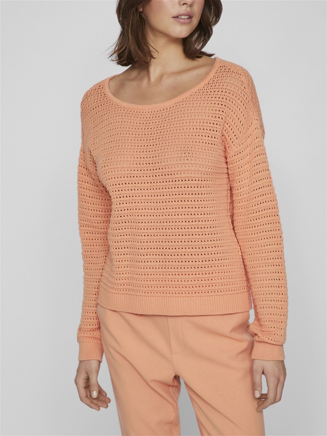 Stickad Topp - Shell Coral