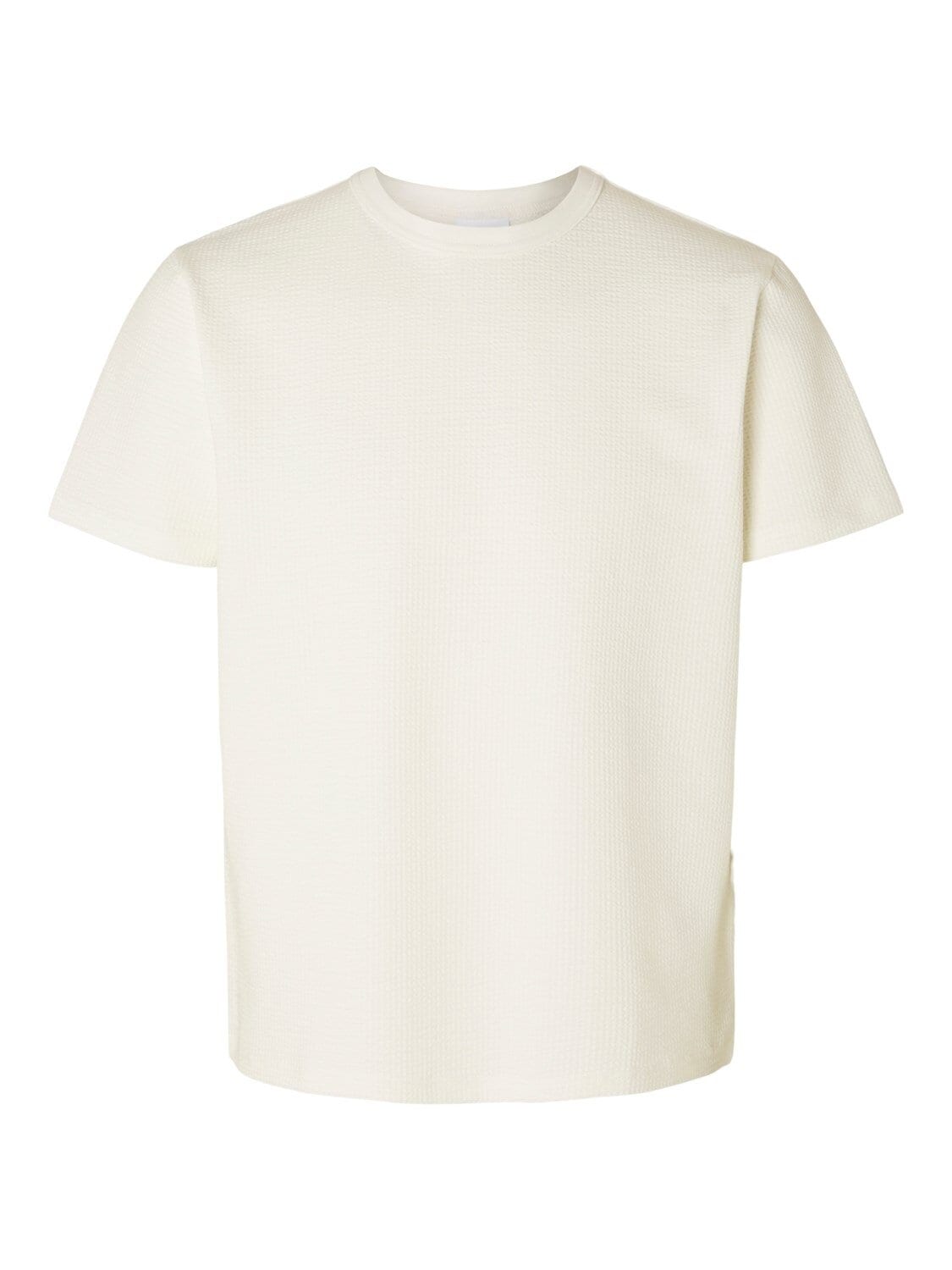 Cotton Seersucker T-shirt - Egret